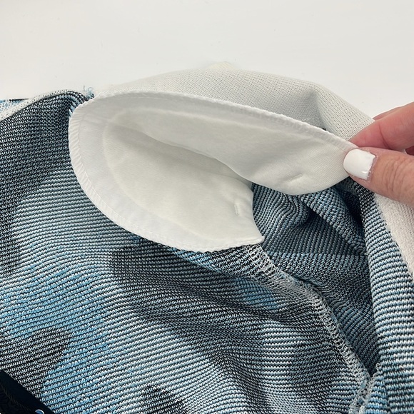 NEW MING‎ WANG Blue and Black Abstract Knit Blazer Tailored Fit Size Petite XS - Picture 8 of 14